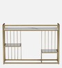 Krenz Metal Console Table In Gold Finish With Porcelain Top