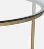 Krenz Metal Nesting Coffee Table Set In Brass Finish With Glass Top