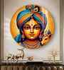 Krihna With Cow Acrylic Round Wall Art