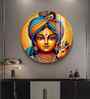 Krihna With Cow Acrylic Round Wall Art