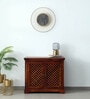 Krisa Sheesham Wood Cabinet In Scratch Resistant Honey Oak Finish