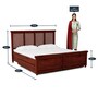 Krisa Sheesham Wood King Size Bed With Drawer Storage In Honey Oak Finish