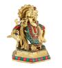 Krishna & Nandi Multicolour Brass Idol