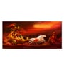 Krishna And Arjuna At Battlefield Of Mahabharata Canvas Wall Painting