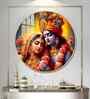 Krishna And Radha Bond Acrylic Round Wall Art