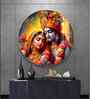 Krishna And Radha Bond Acrylic Round Wall Art