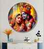 Krishna And Radha Bond Acrylic Round Wall Art