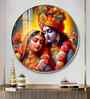 Krishna And Radha Bond Acrylic Round Wall Art