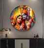 Krishna And Radha Bond Acrylic Round Wall Art