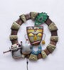 Iron Lord Krishna Wall Art With LED In Brown