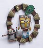 Iron Lord Krishna Wall Art With LED In Brown