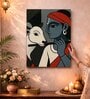 Krishna Ji Kalighat Stretched Canvas Painting