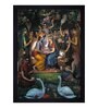 Krishna Theo Multicolour Textured Paper Framed Spiritual Art Print