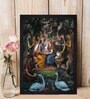Krishna Theo Multicolour Textured Paper Framed Spiritual Art Print