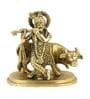 Krishna Playing Flute 
 Gold Brass Idol