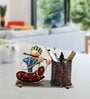 Krishna With Flute Multicolour Iron Pen Stand