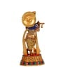 Krishna With Peacock Brass Religious Idol