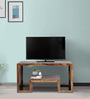 Avina Tiered TV Console in Teak Finish