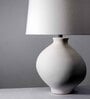 Krug Ceramic White Table Lamp with Cotton Linen Off White Shade