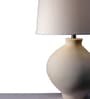 Krug Ceramic White Table Lamp with Cotton Linen Off White Shade
