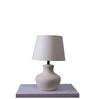 Krug Ceramic White Table Lamp with Cotton Linen Off White Shade