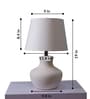 Krug Ceramic White Table Lamp with Cotton Linen Off White Shade