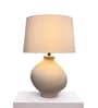 Krug Ceramic White Table Lamp with Cotton Linen Off White Shade
