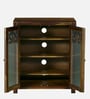 Kryss N Sheesham Wood Shoe Cabinet In Scratch Resistant Provincial Teak Finish