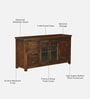 Kryss N Sheesham Wood Sideboard In Scratch Resistant Provincial Teak Finish