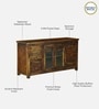 Kryss N Sheesham Wood Sideboard In Scratch Resistant Provincial Teak Finish