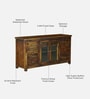 Kryss N Sheesham Wood Sideboard In Scratch Resistant Provincial Teak Finish