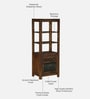 Kryss N Sheesham Wood Tall Bookshelf In Scratch Resistant Provincial Teak Finish
