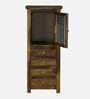 Kryss N Sheesham Wood Tall Cabinet In Scratch Resistant  Provincial Teak Finish
