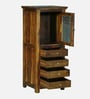 Kryss N Sheesham Wood Tall Cabinet In Scratch Resistant  Provincial Teak Finish