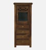 Kryss N Sheesham Wood Tall Cabinet In Scratch Resistant  Provincial Teak Finish