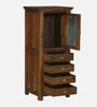 Kryss N Sheesham Wood Tall Cabinet In Scratch Resistant  Provincial Teak Finish