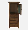 Kryss N Sheesham Wood Tall Cabinet In Scratch Resistant  Provincial Teak Finish