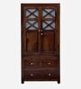 Kryss Sheesham Wood 2 Door Wardrobe In Scratch Resistant Provincial Teak Finish With Drawer