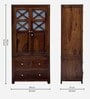 Kryss Sheesham Wood 2 Door Wardrobe In Scratch Resistant Provincial Teak Finish With Drawer