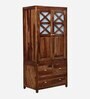Kryss Sheesham Wood 2 Door Wardrobe In Scratch Resistant Rustic Teak Finish With Drawer
