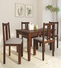 Kryss Sheesham Wood 4 Seater Dining Set in Scratch Resistant Provincial Teak Finish