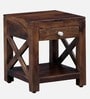 Kryss Sheesham Wood Bedside Table In Provincial Teak Finish With Drawer