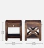 Kryss Sheesham Wood Bedside Table In Provincial Teak Finish With Drawer