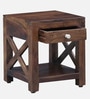 Kryss Sheesham Wood Bedside Table In Provincial Teak Finish With Drawer