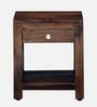Kryss Sheesham Wood Bedside Table In Provincial Teak Finish With Drawer