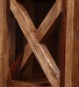 Kryss Sheesham Wood Book Shelf in Scratch Resistant Rustic Teak Finish