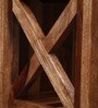 Kryss Sheesham Wood Book Shelf in Scratch Resistant Rustic Teak Finish