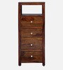 Kryss Sheesham Wood Tall Chest Of Drawers In Scratch Resistant Provincial Teak Finish