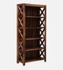 Kryss Sheesham Wood Book Shelf in Scratch Resistant Rustic Teak Finish
