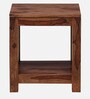 Kryss Sheesham Wood End Table In Scratch Resistant Rustic Teak Finish
